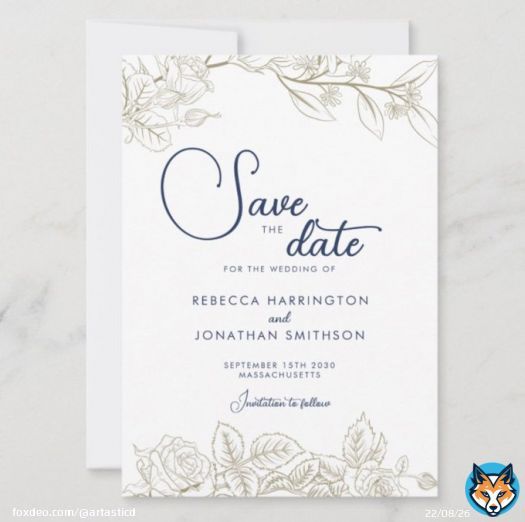 Today&rsquo;s #MHHSBD alphabet challenge is &lsquo;C&rsquo; for Card! Lots of wedding cards available from my #zazzle shop including this Floral Navy Blue Wedding Save The Date Card  Perfect for a navy colour theme.    #weddings #SaveTheDate #AlphabetChallenge #zazzlemade