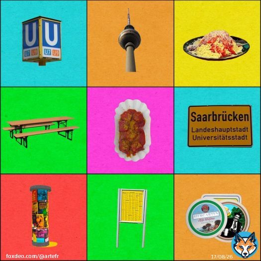 Vous passez vos vacances en Allemagne ? Alors regardez bien autour de vous.  Photographiez 3 de ces objets et partagez-les nous avec le #BingoKarambolage et en nous mentionnant ! (ou en MP). Attention, les 3 motifs doivent former une ligne