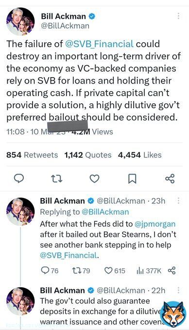 Notorious Short Seller @BillAckman who was screaming @gautam_adani is a fraud, now wants Bailout for Silicon Valley Bank  These Libtards commit fraud and hide behind bailouts while targeting legitimate companies which provide employment based on fakehit job reports  #Adani #SVB