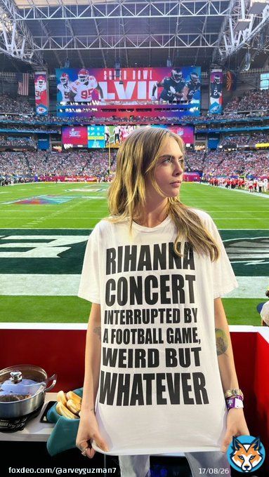 Same vibes like Cara #SuperBowl #Rihanna #FentyBowl #riri