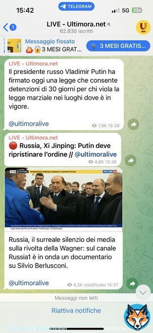 Итальянцы решили что в эфире канала Россия-1 включили Лебединое озеро. Во-первых, Россия-24. Во-вторых эфиры были известны 48 часов назад. Так что спокойствие товарищи и смотрим Кино про Берлускони