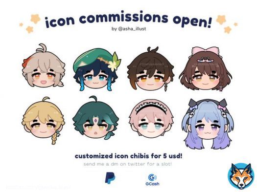 icon commissions open!   feel free to dm me for a slot! rts are very much appreciated! thank you!   #artistontwitter #commissionsopen