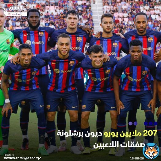 \ud83d\uddbc ديون نادي برشلونة الإسباني من صفقات اللاعبين بلغت حوالي 207 ملايين يورو (219 مليون ...