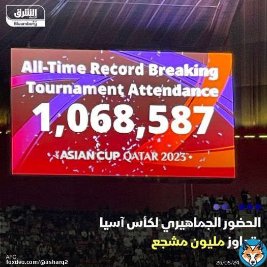 اللجنة المنظمة لكأس آسيا، أعلنت عن وصول عدد الحضور الجماهيري لمباريات البطولة حتى مباراة قطر وفلسطين بدور الـ16 إلى أكثر من مليون مشجع، كما حطمت البطولة الرقم القياسي للحضور الجماهيري بوصوله إلى 967,314 مشجع بنهاية مباريات المرحلة الأولى، لتتجاوز الرقم الذي حافظت عليه الصين لعقدين من الزمن عندما استضافت النسخة الـ13 عام 2004