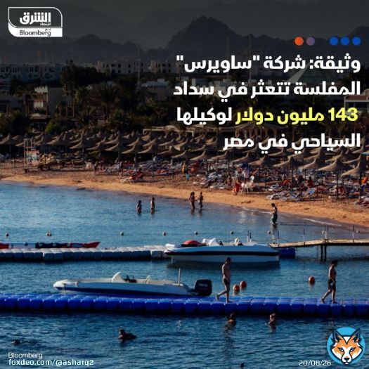 شركة 'إف تي آي توريستك' الألمانية، ثالث أكبر شركة سياحة ورحلات في أوروبا، والتي أعلنت إفلاسها مؤخراً والمملوك غالبيتها للملياردير المصري سميح ساويرس، مثقلة بديون قيمتها 143 مليون دولار لصالح وكيل رحلاتها السياحية في مصر 'ميتنج بوينت إيجيبت'، بحسب 'وث'وثيقة' اطلعت عليها 'الشرق' التفاصيل: