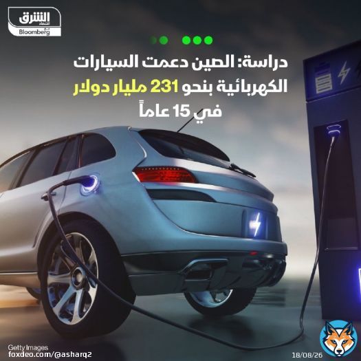 دراسة: صناعة السيارات الكهربائية في الصين تلقت إعانات حكومية ومساعدات بنحو 231 مليار دولار على الأقل بدءاً من 2009 وحتى نهاية العام الماضي، أكثر من نصف المبلغ الإجمالي للإعانات قدم في شكل إعفاءات من ضريبة المبيعات التفاصيل: