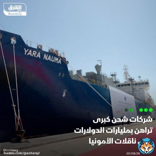 يستثمر عدد من أكبر شركات الشحن في العالم مليارات الدولارات في ناقلات لنوع من الأمونيا يُنتج بكميات ضئيلة جداً في الفترة الحالية، وتراهن هذه الشركات على أنه سيصبح عنصراً لا غنى عنه في جهود خفض انبعاثات القطاع.  طلبت شركات تشمل 'ميرسك تانكرز' وعملاقتا ا شحن يونانيتان، وأكبر شركتي شحن يابانيتين، مجتمعة سفناً بقيمة 16 مليار دولار، سيتمكن أغلبها من نقل الأمونيا، وفق شركة 'فسلز فاليو' للأبحاث  التفاصيل: