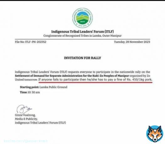 This is bullying with threat to ostracize & penalize if not compliant.. ITLF leaders should be charged for intimidation.. So basically..a commoner who is a Simte, Paite, Zou, Hmar or Thadou can&rsquo;t avoid looking like they support these degenerates..even though they likely don&rsquo;tQuote