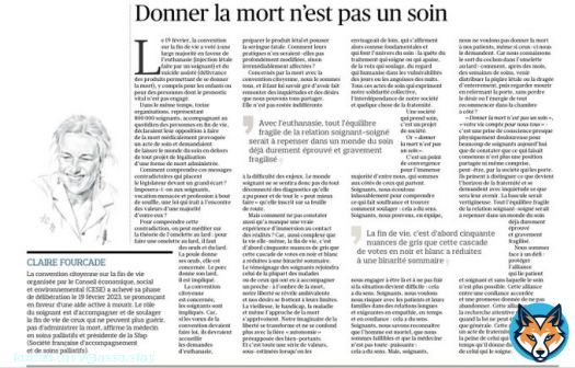 #ConventionFinDeVie : 'la #FinDeVie, c'est d'abord 50 nuances de gris, que cette cascade de votes en noir et blanc a r&eacute;duites &agrave; une binarit&eacute; sommaire'.   Tribune de Claire Fourcade (@clairefourcade3) dans @Le_Figaro
