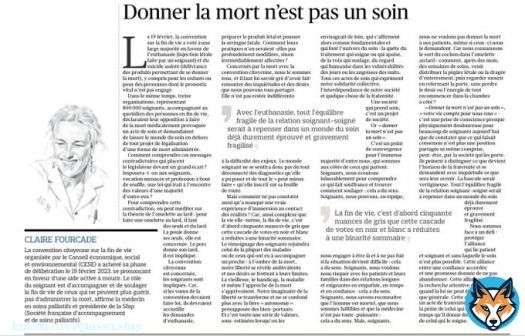 #ConventionFinDeVie : 'la #FinDeVie, c'est d'abord 50 nuances de gris, que cette cascade de votes en noir et blanc a r&eacute;duites &agrave; une binarit&eacute; sommaire'.   Tribune de Claire Fourcade (@clairefourcade3) dans @Le_Figaro