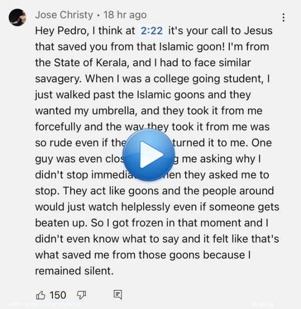 Indian police book a local Muslim man for assaulting a Dutch vlogger in the Indian city of Bengaluru.  A police case has been registered against Navab Hayath Sharif who unleashed an unprovoked attack on the foreigner.  Some of the comments posted under the vlog are unsettling.