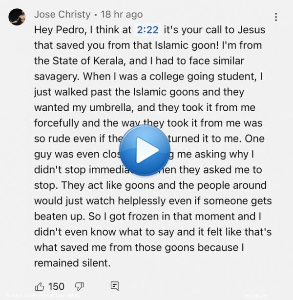 Indian police book a local Muslim man for assaulting a Dutch vlogger in the Indian city of Bengaluru.  A police case has been registered against Navab Hayath Sharif who unleashed an unprovoked attack on the foreigner.  Some of the comments posted under the vlog are unsettling.
