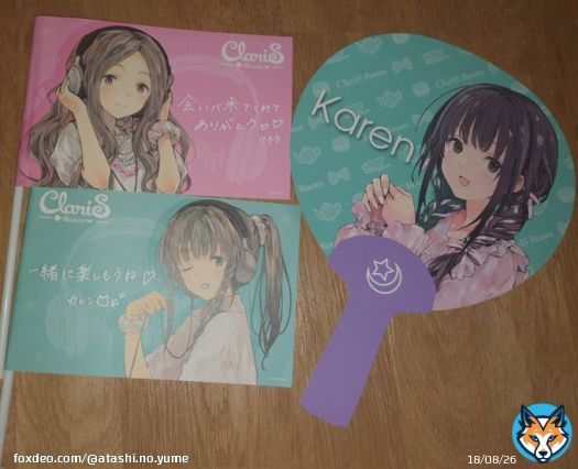 I couldn't go to the Claris Room FCE but I bought some memorabilia.  #ClariS