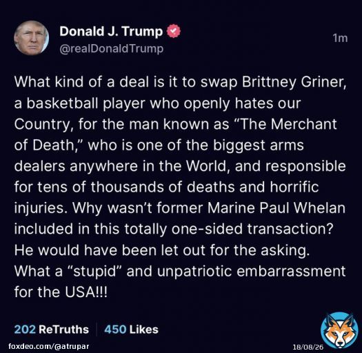 Reminder that despite being besties with Putin, Trump failed to bring Paul Whelan home for more than 2 years