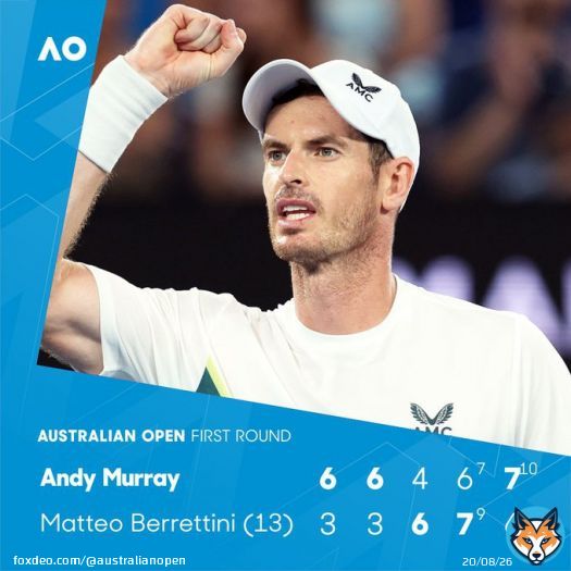 Ladies and gentlemen, ANDY MURRAY   He saves match point in an instant classic with Berrettini!  @andy_murray &bull; #AusOpen &bull; #AO2023