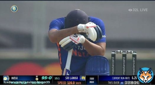 Rohit Sharma is disappointed with himself.   #INDvSL