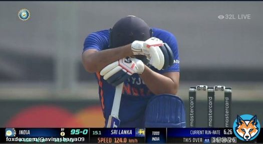 Rohit Sharma is disappointed with himself.   #INDvSL