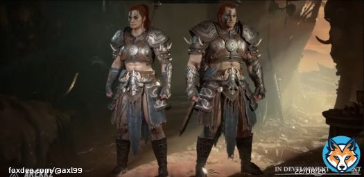 Still somewhat annoyed the feminine barbarian in Diablo 4 is still slighter and smaller than the masculine counterpart.  So I just scaled her up a bit in pureref instead to demonstrate.