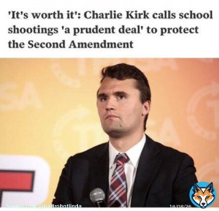 So let&rsquo;s take a moment to remind Americans that GOP spokesman, Charlie Kirk, confirmed their position on guns - mass shootings are a necessary evil to keep your guns.   Oh, and there was just another shooting in Louisville KY - 4 dead.   #GunReform  #DemVoice1  #VoteBIGblue