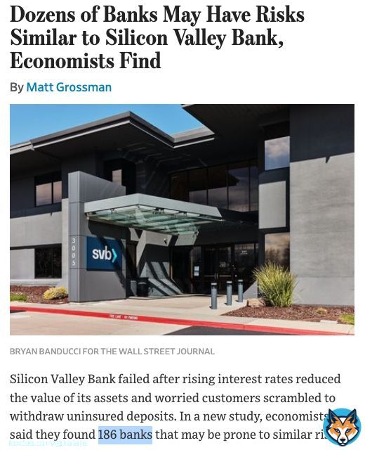The Fed made 100+ banks insolvent.[1] Monday will see huge withdrawals. But moving to big banks is a trap. Trillions will be printed, and you will be diluted. You need an asset that can't be seized. Bitcoin is the only global safe haven. #Bitsignal [[1]: