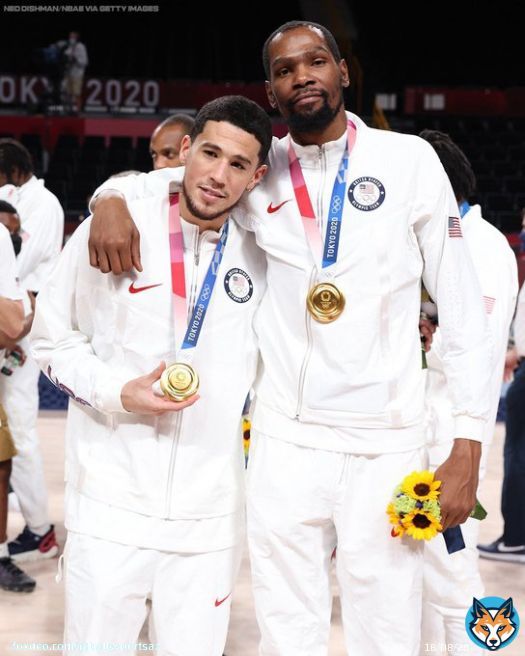 Teammates again.  @DevinBook x @KDTrey5