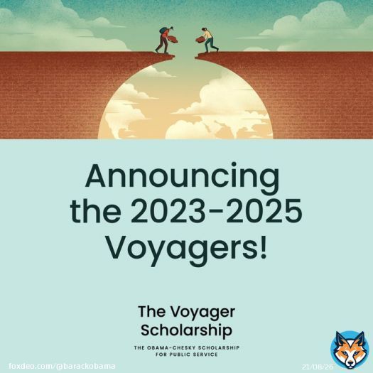 Through the Voyager Scholarship, Michelle, @BChesky, and I are supporting the next generation of leaders pursuing careers in public service.  We're excited to welcome our newest class of Voyagers, and can&rsquo;t wait to work with them over the next few years.&nbsp;