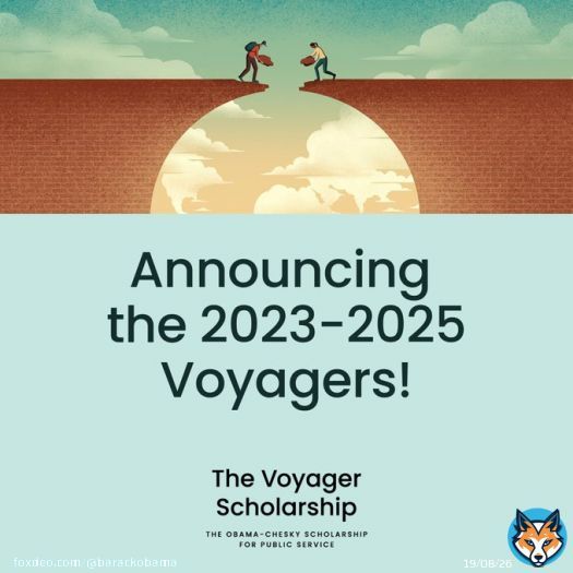 Through the Voyager Scholarship, Michelle, @BChesky, and I are supporting the next generation of leaders pursuing careers in public service.  We're excited to welcome our newest class of Voyagers, and can&rsquo;t wait to work with them over the next few years.&nbsp;