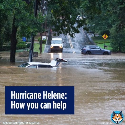 Michelle and I are thinking of everyone impacted by Hurricane Helene, and are grateful to the first responders and volunteers doing everything they can to help. Here are some ways to support folks in need: