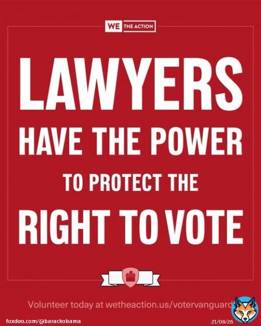With early voting happening in states across the country, @WeTheAction is looking for lawyers to help safeguard voting rights. If you&rsquo;re a lawyer and want to help protect the vote in your community, I hope you&rsquo;ll sign up: