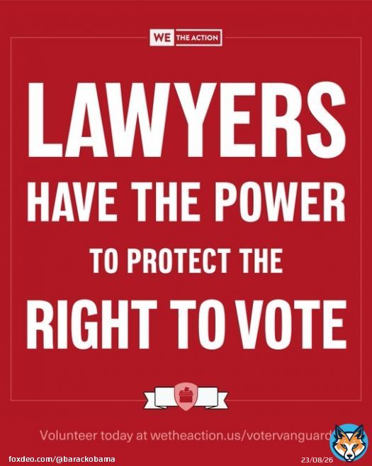 With early voting happening in states across the country, @WeTheAction is looking for lawyers to help safeguard voting rights. If you&rsquo;re a lawyer and want to help protect the vote in your community, I hope you&rsquo;ll sign up: