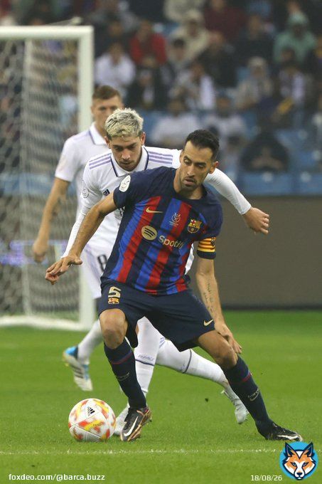 Sergio Busquets today.  - Equalled Lionel Messi and Sergio Ramos for most appearances in El Cl&aacute;sico history - 45.  - Equalled Paco Gento's record for most wins in El Cl&aacute;sico history - 21.  A legend of the game.