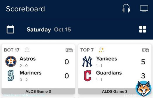 The Yankees vs Guardians game started 2.5 hours AFTER Astros vs Mariners...   ...and could finish first!