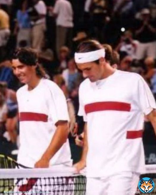 (The first time Federer and Nadal shared the court was as doubles opponents, wearing matching outfits...  ...and the last time was as doubles partners, also wearing matching outfits)  (brb, gonna cry)