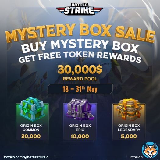Prepare for an epic quest with the Mystery Box!    Open the door to unimaginable wonders, with treasures valued at 30.000$ !    Will you be the one to secure this extraordinary fortune? Don't miss out on becoming a true champion!