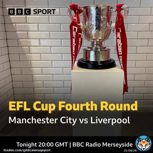 On air from 7pm  @ManCity  @LFC  @Carabao_Cup fourth round  Etihad Stadium  Kick-off 8pm  @jamesmountford0 & @higs8  #LIVMCI #LFC #ManCity #EFLCup  95.8FM | DAB  Freeview channel 722