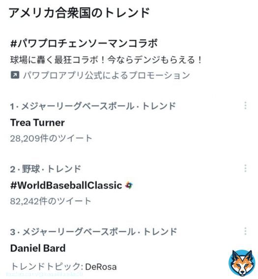 ベネズエラ戦で逆転グランドスラムのターナーがアメリカのトレンドでもトップに。