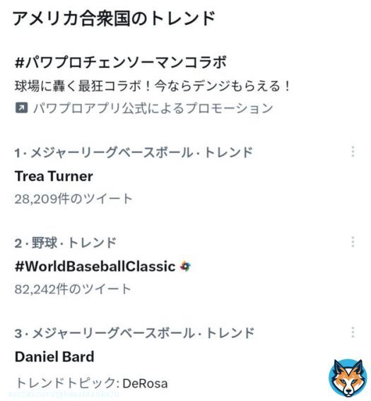 ベネズエラ戦で逆転グランドスラムのターナーがアメリカのトレンドでもトップに。