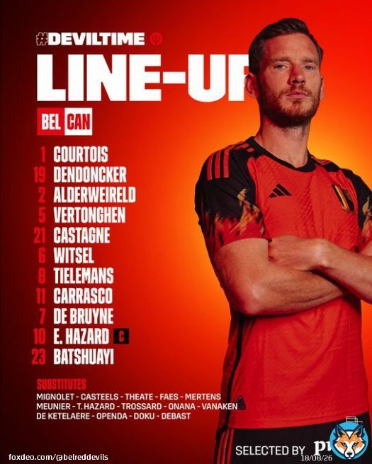 The  Devils at the #WorldCup&rsquo;s starting line.  #SelectedbyPwC #BELCAN #DEVILTIME