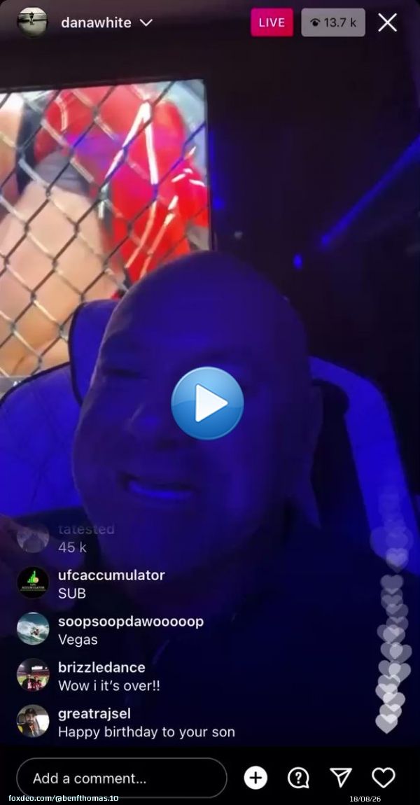 Dana White reacting to Jiri Prochazka choking out Glover Teixeira at UFC 275 \u203c\ufe0f  #UFC275 @danawhite