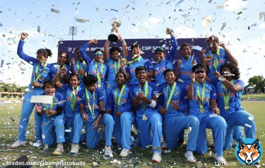 CHAMPIONS!   Congratulations to our Indian Women&rsquo;s team on winning the U-19 World Cup!   #TeamIndia #U19T20WorldCup
