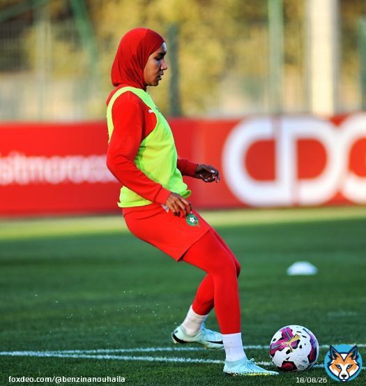 Photo by Nouhaila Benzina in Centre Sportif National De Football with @benzinanouhaila. May be an image of 1 person, playing football, playing soccer, cleats, ball and stadium.