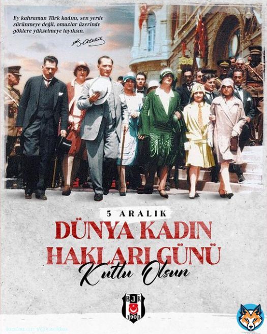 Ulu &Ouml;nderimiz Gazi Mustafa Kemal Atat&uuml;rk&rsquo;&uuml;n &ouml;nc&uuml;l&uuml;ğ&uuml;nde, T&uuml;rk kadınlarına se&ccedil;me ve se&ccedil;ilme hakkı verilmesinin 88. yıl d&ouml;n&uuml;m&uuml; kutlu olsun.  #5AralıkD&uuml;nyaKadınHaklarıG&uuml;n&uuml;