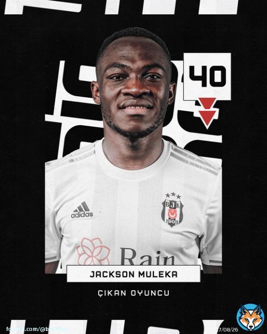 75' Oyuncu Değişikliği   Jackson Muleka  Kevin Nkoudou  #BJKvALY | 3:0
