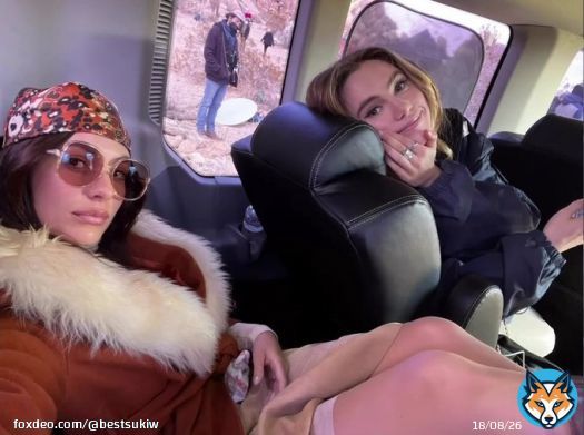 Suki Waterhouse and Camila Morrone behind the scenes of Daisy Jones and The Six