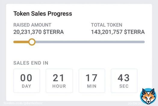 Terraport has raised 20m+ $TERRA valued at $700k in presale 1 with 21 hours left!   Join the $TERRA presales!   - #Lunc #LuncBurn #LUNCcommunity #LuncArmy #LUNCpenguins #Crypto #USTC #Binance #Terra #News #Burnalot #BetterLunc