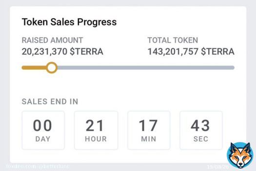 Terraport has raised 20m+ $TERRA valued at $700k in presale 1 with 21 hours left!   Join the $TERRA presales!   - #Lunc #LuncBurn #LUNCcommunity #LuncArmy #LUNCpenguins #Crypto #USTC #Binance #Terra #News #Burnalot #BetterLunc