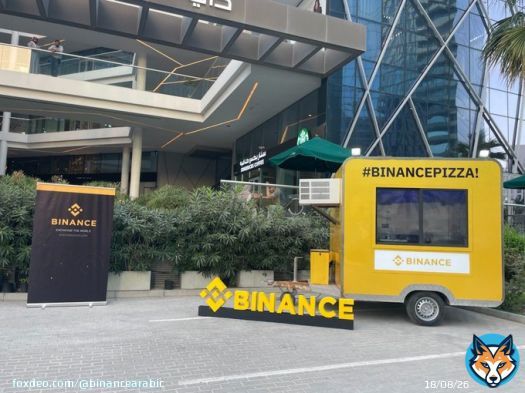 From our second site in Bahrain today!   We enjoyed serving pizza to those at Courtyard in Seef area   #BinancePizza