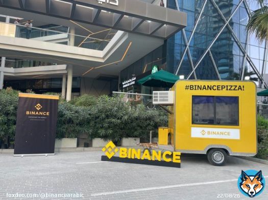 From our second site in Bahrain today!   We enjoyed serving pizza to those at Courtyard in Seef area   #BinancePizza