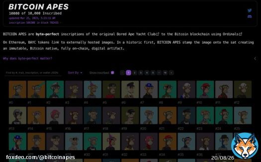 ALL 10,000 BITCOIN APES HAVE BEEN INSCRIBED!