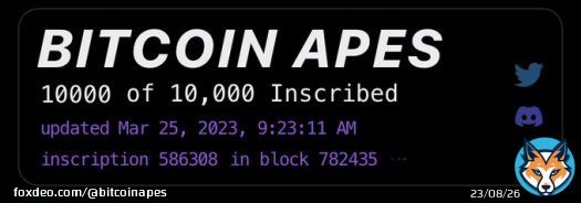 Exactly 2 months ago today the final 10,000th Bitcoin Ape was inscribed - congratulations to the community!